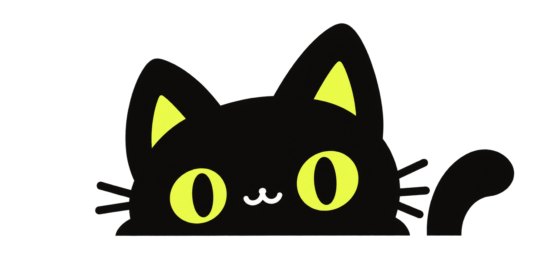 YUMORY's black cat with lime-green eyes